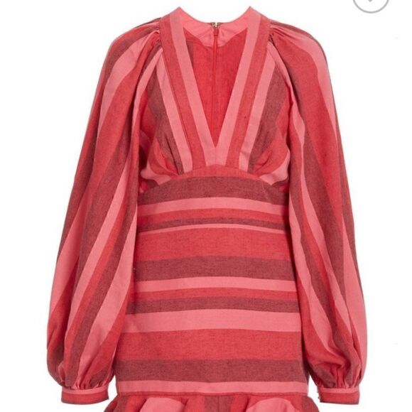 NWT BEULAH Pink Striped Ruffle Dress - Picture 2 of 5
